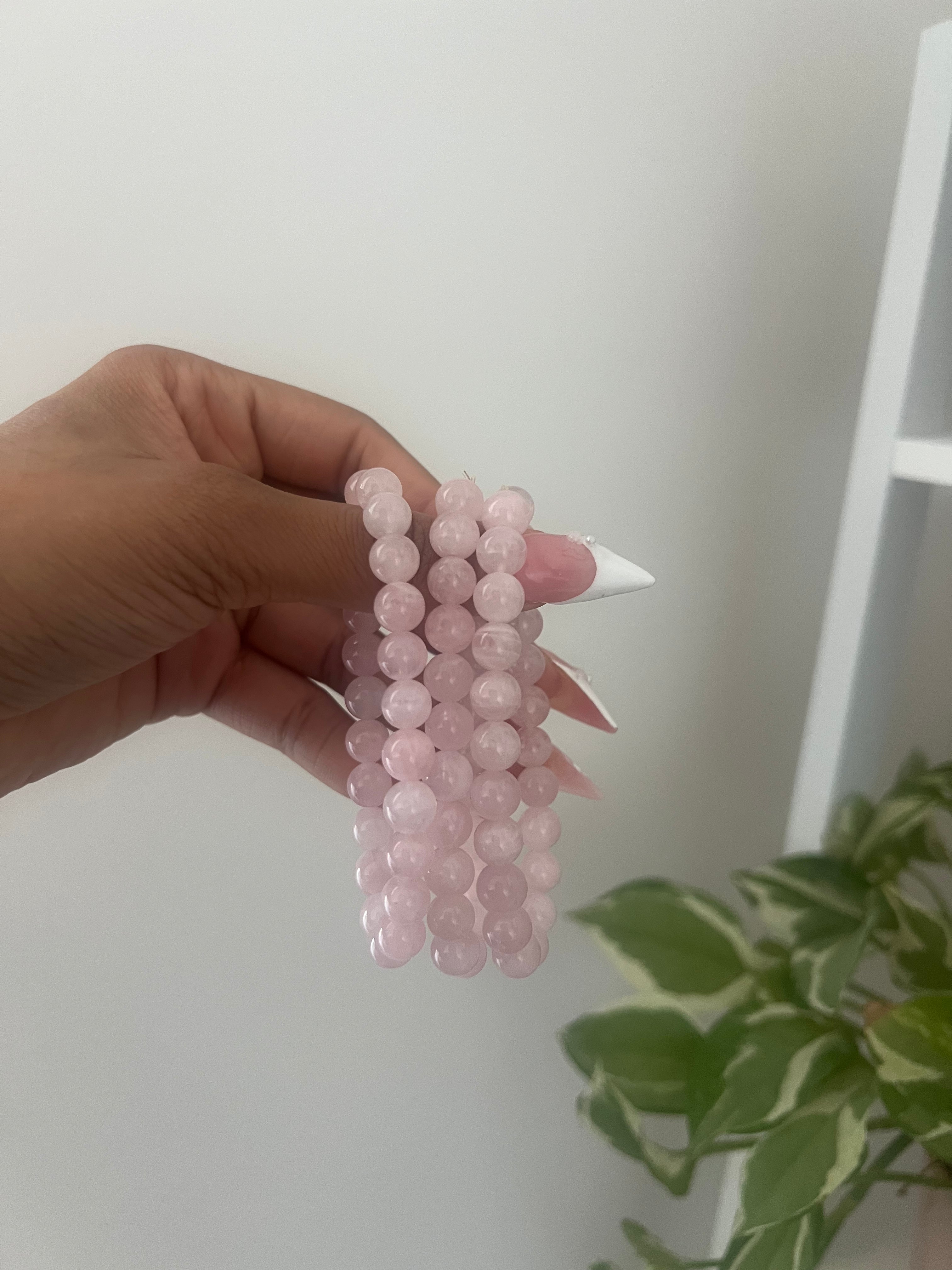 rose quartz crystal bracelet